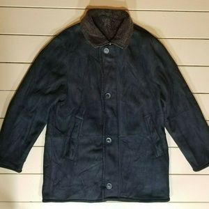 Men's 44 Genuine Leather & Wool Winter Jacket